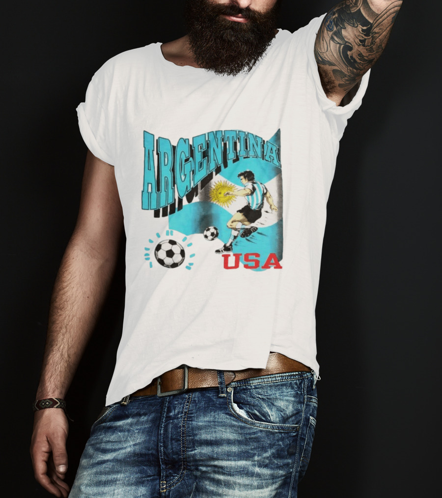 Argentina National Football Maradona Sun Of May USA Soccer T-Shirt