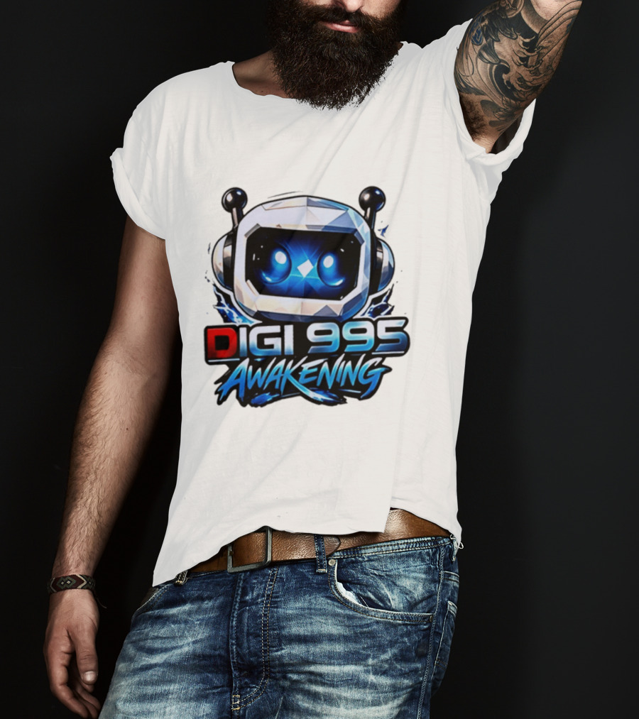 Digi 995 Awakening Robot Gaming Blue Eyes Technology T-Shirt