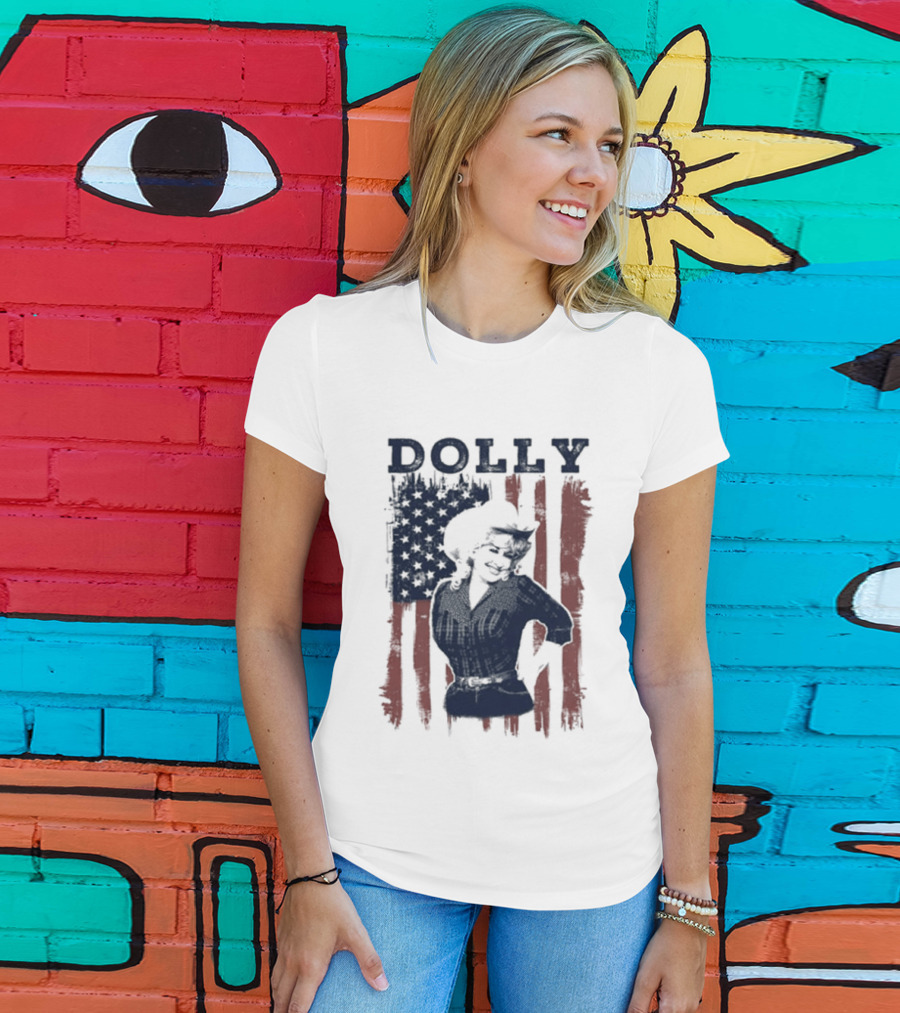 Dolly Parton American Flag Patriotic T-Shirt