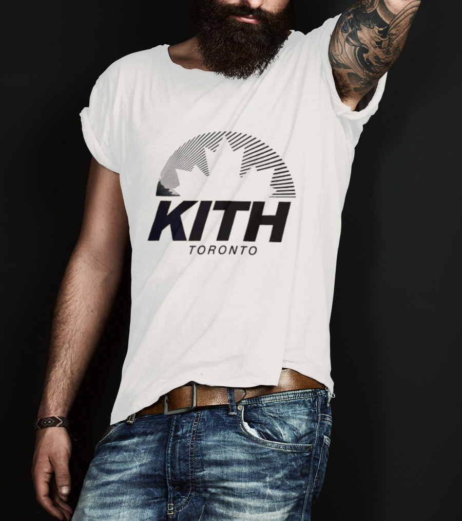 Kith Toronto Maple Leaf Striped Design Collaboration T-Shirt