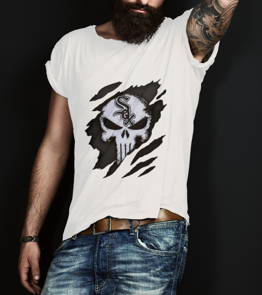 Chicago White Sox Punisher Skull Mashup T-Shirt