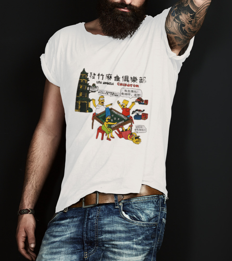 Simpsons Mahjong Club Los Angeles Chinatown T-Shirt