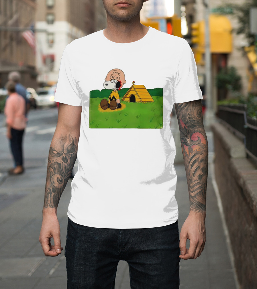 Snoopy Charlie Brown Midsommar Crossover Scene With Doghouse And Woodstock T-Shirt