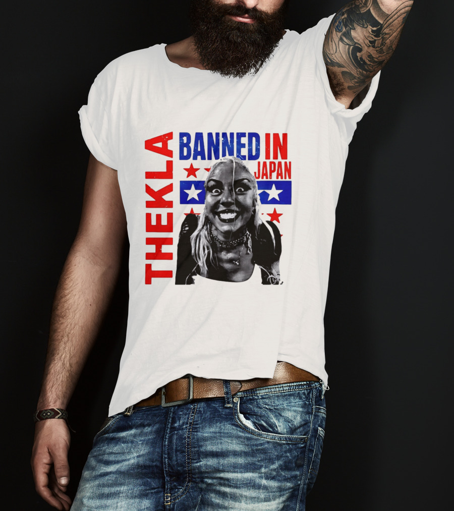 Thekla Banned In Japan Bold Red Blue Stars T-Shirt