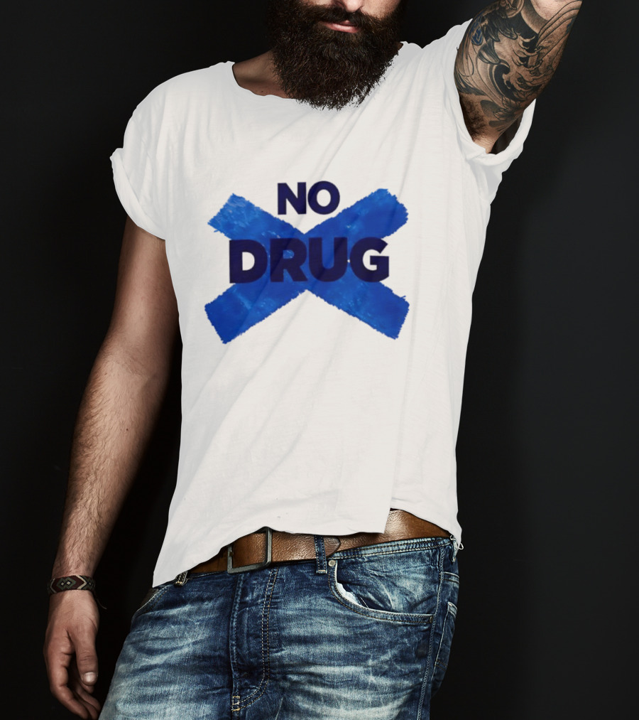 Maradona No Drug Blue Cross Message T-Shirt