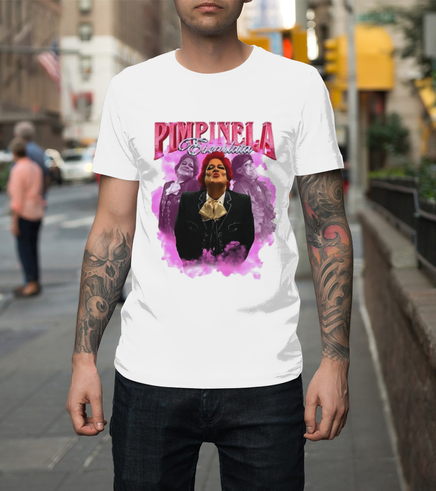 Pimpinela Escarlata Kissing Pose With Pink Smoke Backdrop T-Shirt