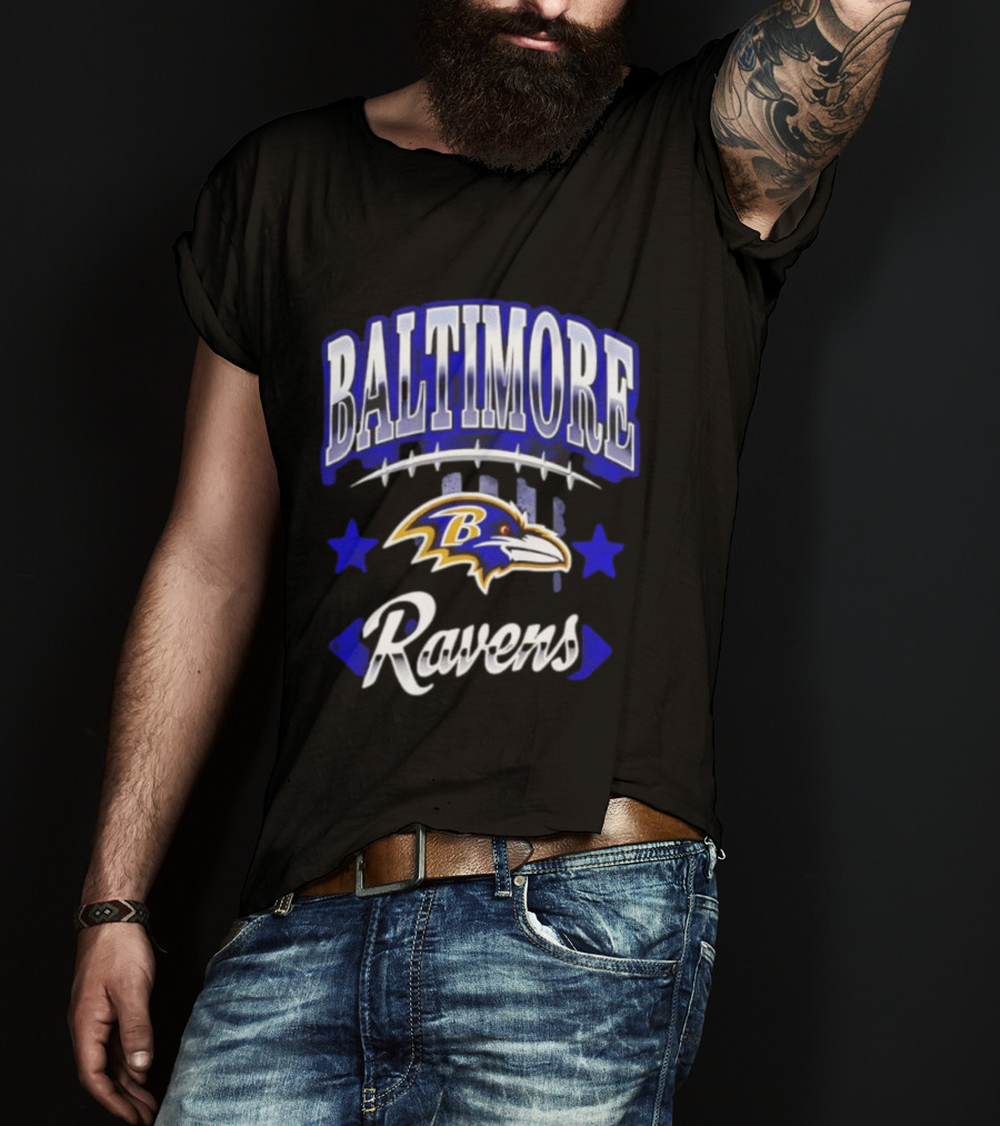 Baltimore Ravens NFL Team Logo And Stars 2026 T-Shirt