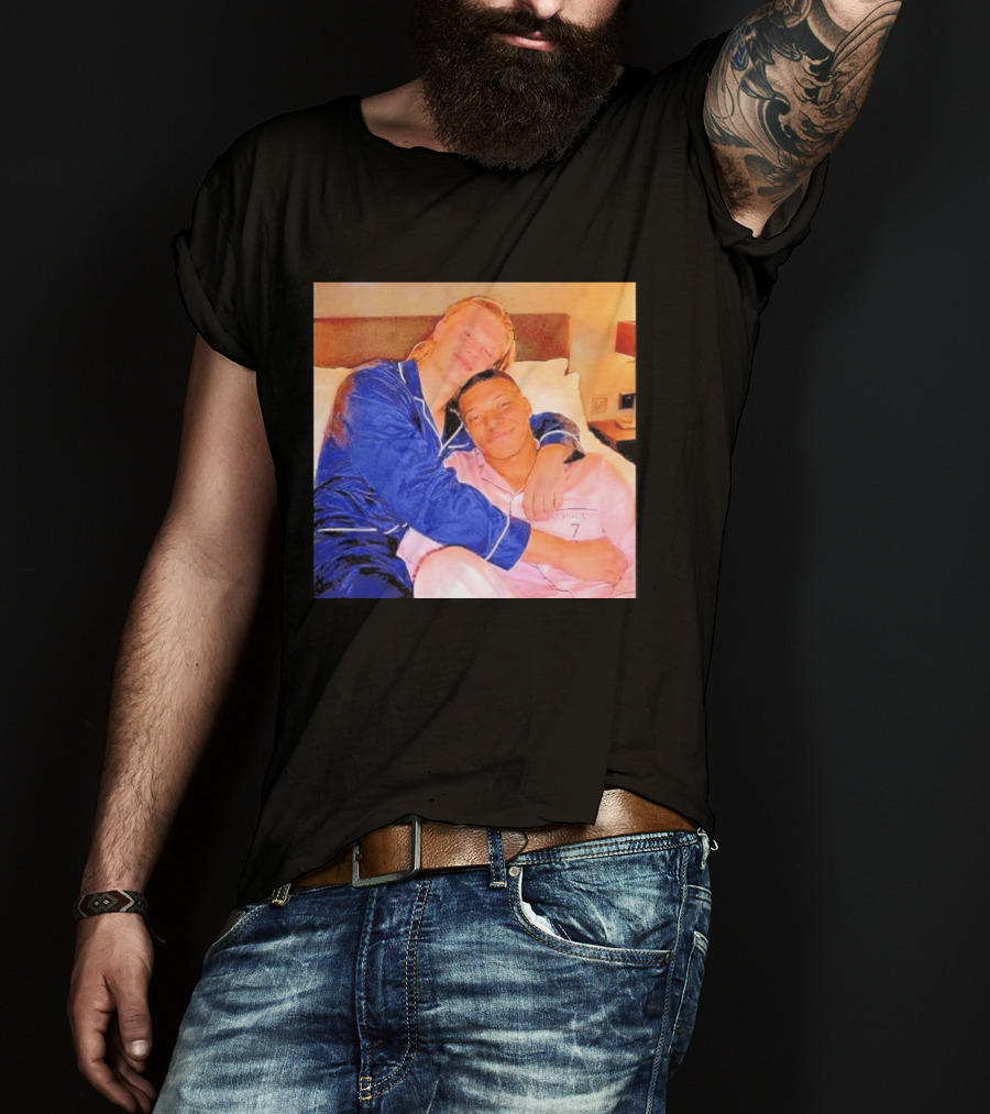 Kylian Mbappé Erling Haaland Pajama Party Soccer Stars Relaxing Together T-Shirt
