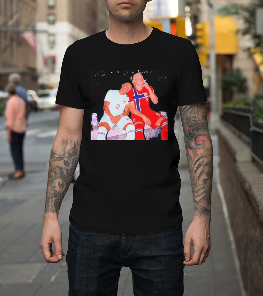 Kylian Mbappé France 10 Erling Haaland Norway 9 Soccer Friendship Fan T-Shirt