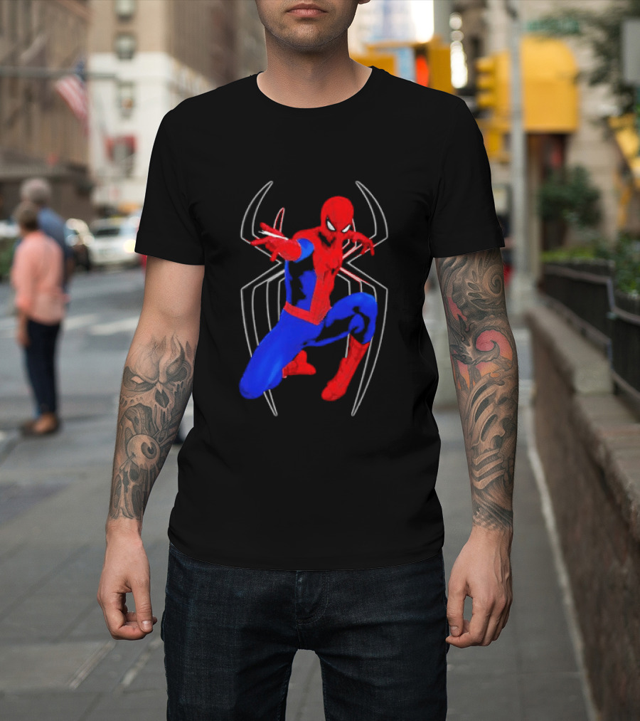 Spider Man Marvel Web Shooting Comic Book Action T-Shirt