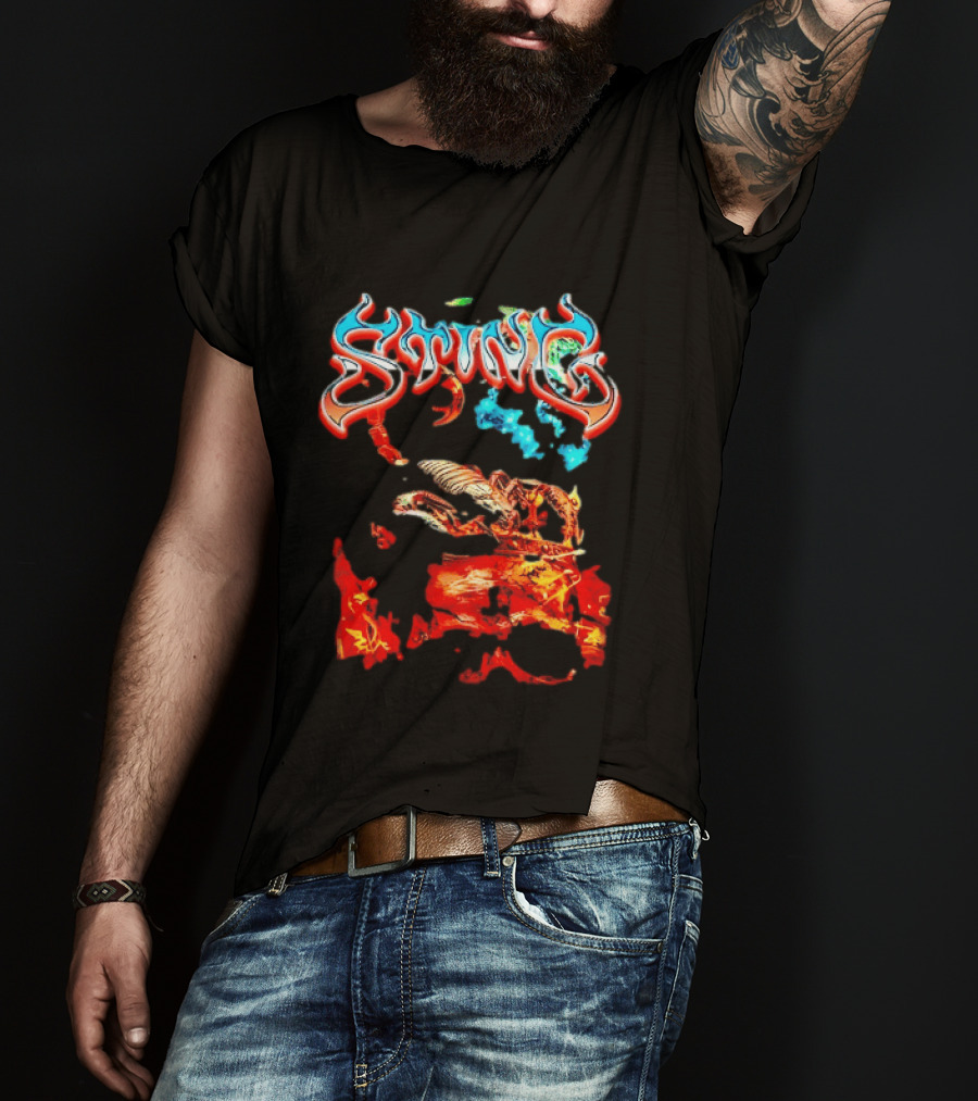 Sting Scorpion Skull Flaming Space T-Shirt