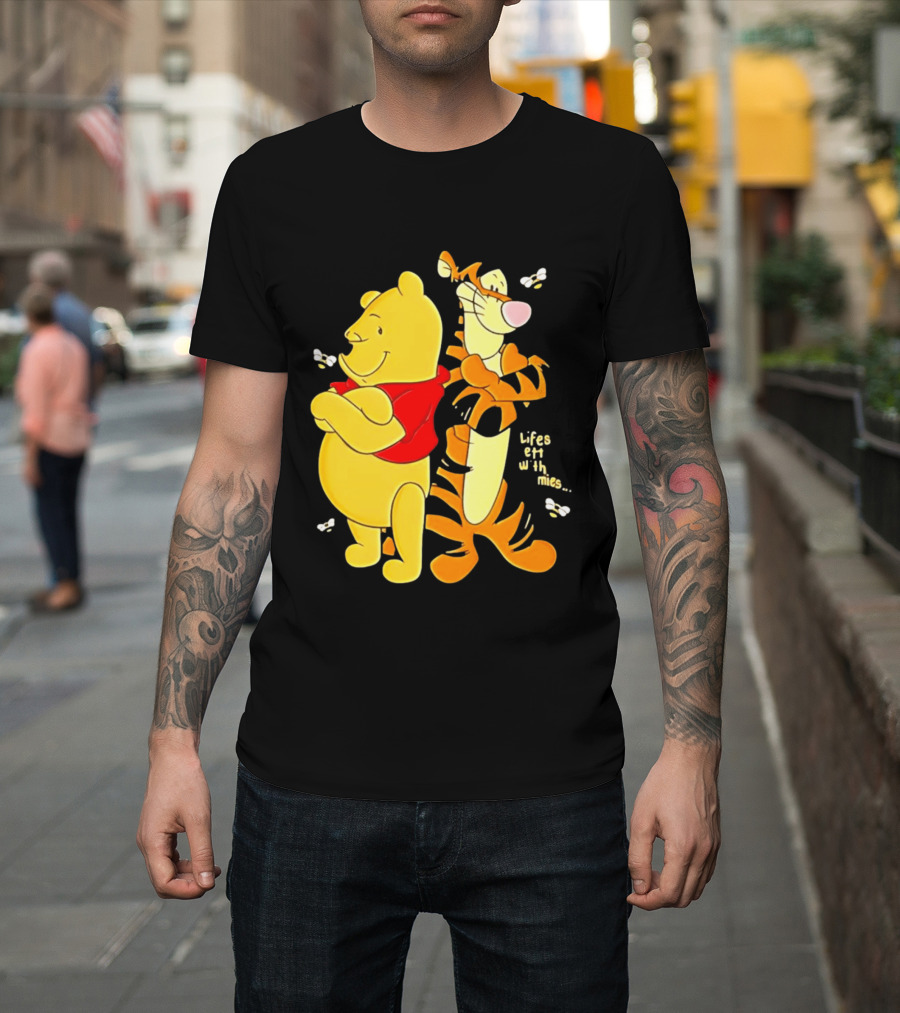 Lifes Better With Homies Winnie The Pooh And Tigger Bees T-Shirt