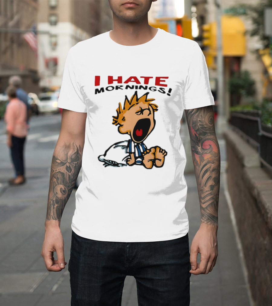 Calvin I Hate Mornings Comic T-Shirt