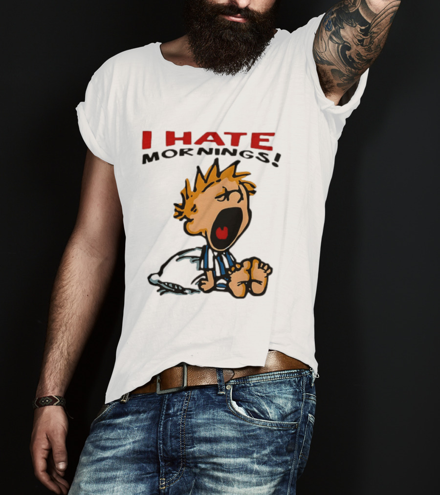 Calvin I Hate Mornings Comic T-Shirt