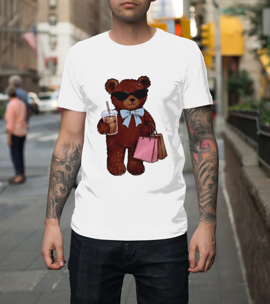 Cool Teddy Bear Shopping With Treats And Accessories T-Shirt