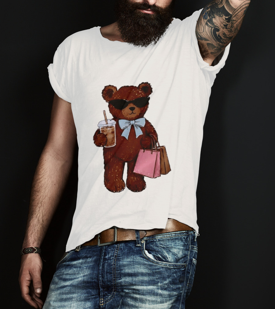 Cool Teddy Bear Shopping With Treats And Accessories T-Shirt