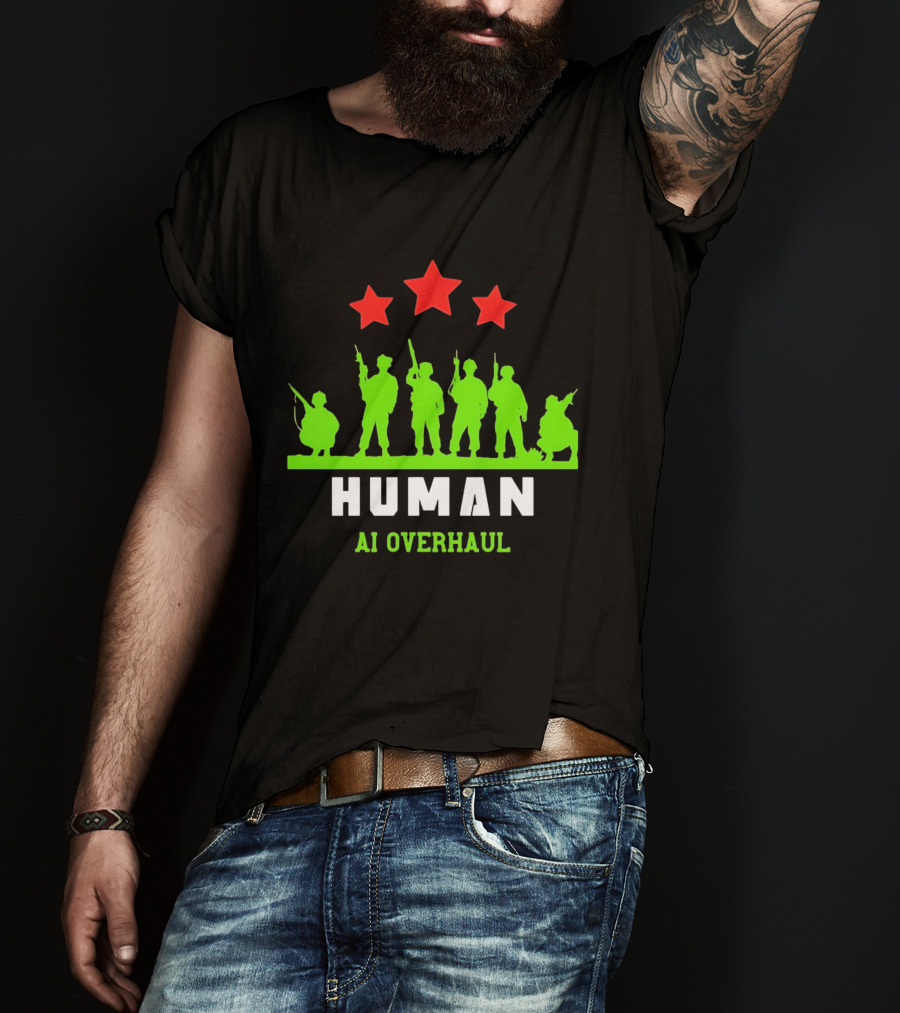 AI Overhaul Human Soldiers With Red Stars T-Shirt