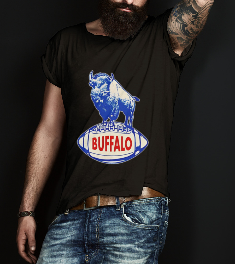Buffalo Bills Vintage Standing Bison On Football Retro Nostalgia T-Shirt