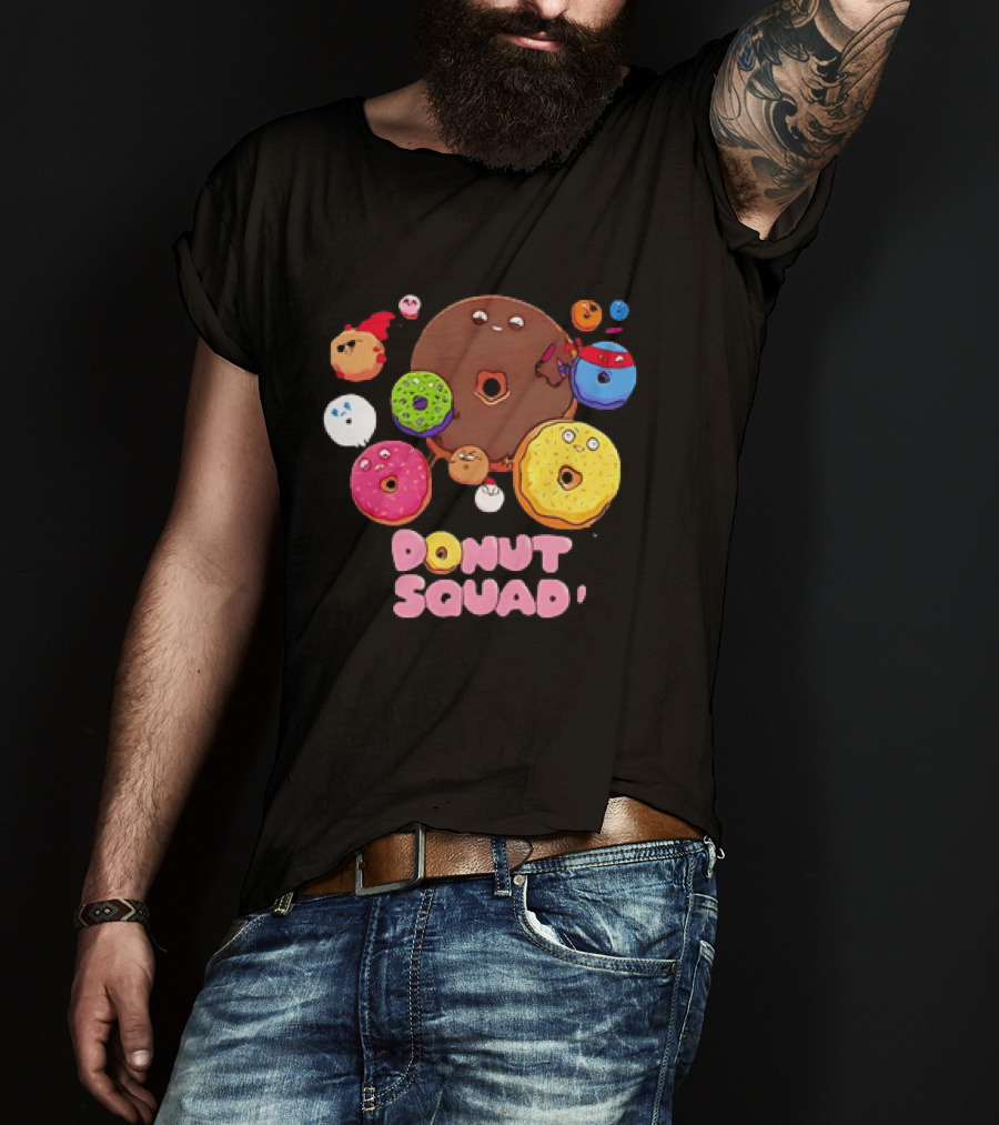 Colorful Donut Squad Cartoon Team With Playful Characters T-Shirt