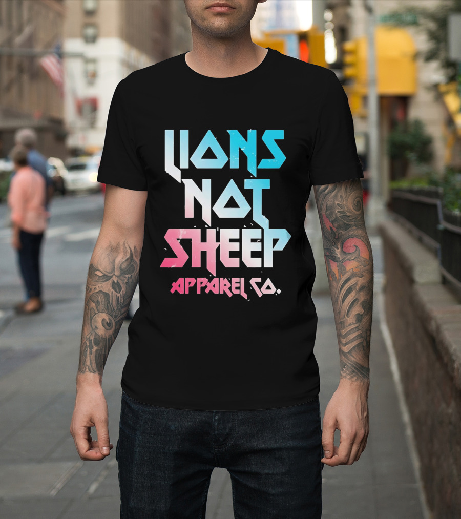 Lions Not Sheep Apparel Co. Mens Tagline Print T-Shirt