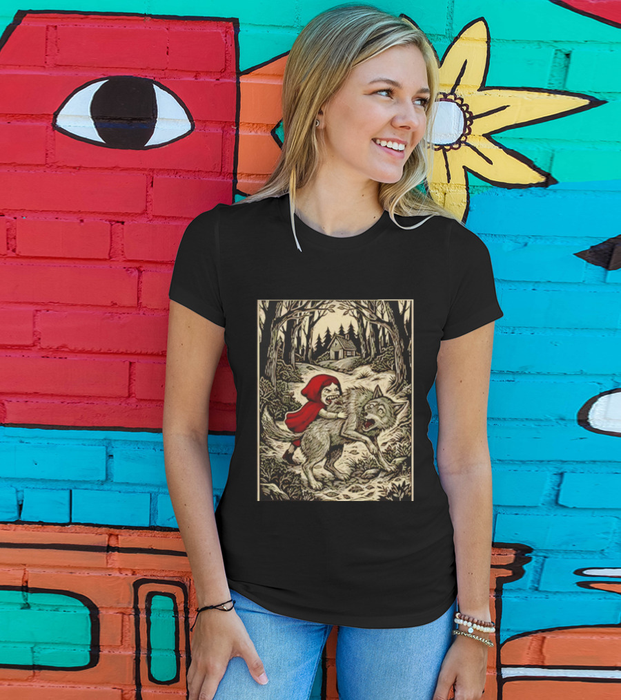 Little Red Riding Hood Humor Inverted Stories Wolf Reversal T-Shirt