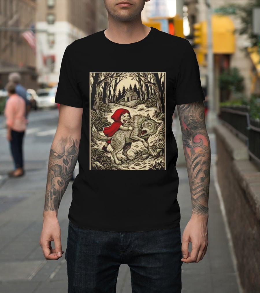 Little Red Riding Hood Humor Inverted Stories Wolf Reversal T-Shirt