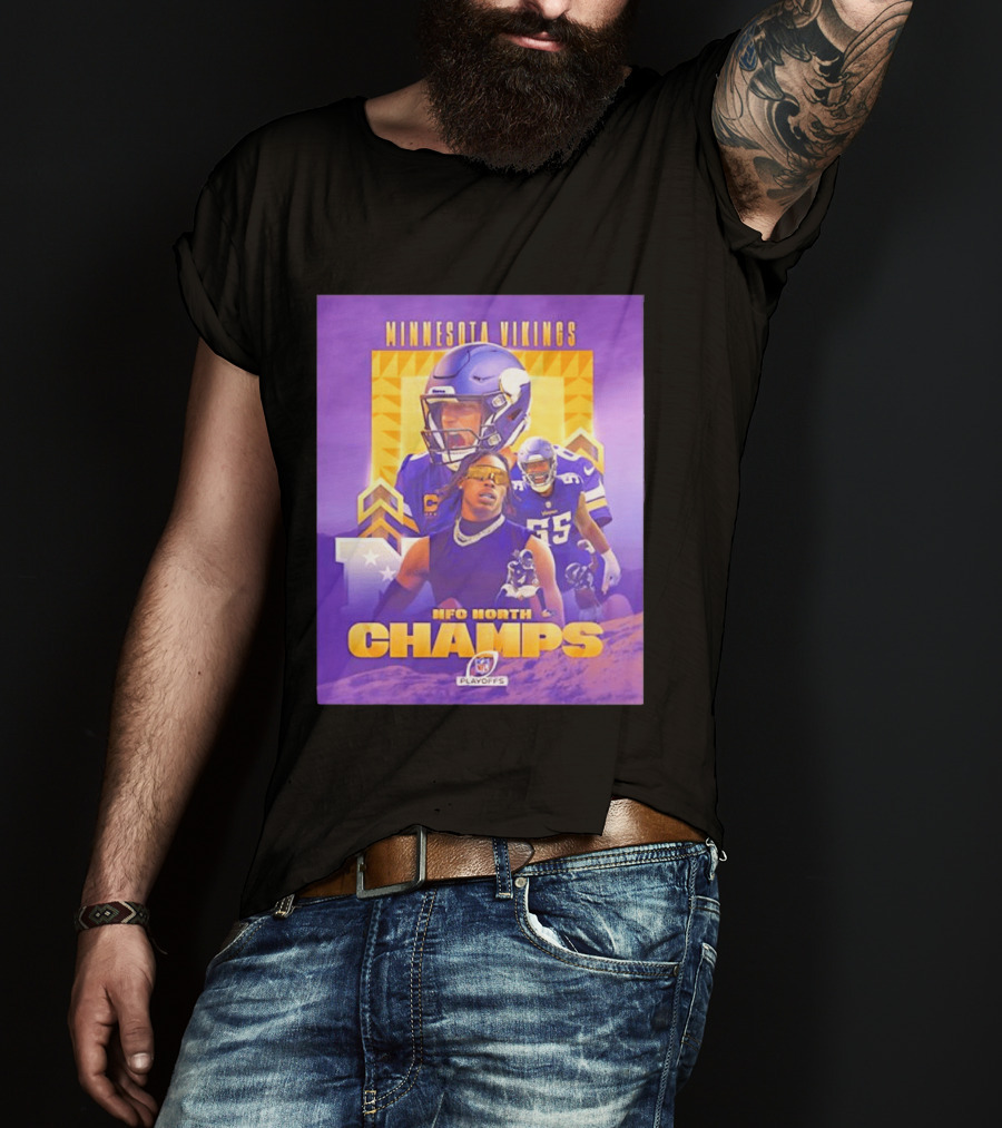 Minnesota Vikings NFC North Champs 2022 Playoffs Celebration T-Shirt