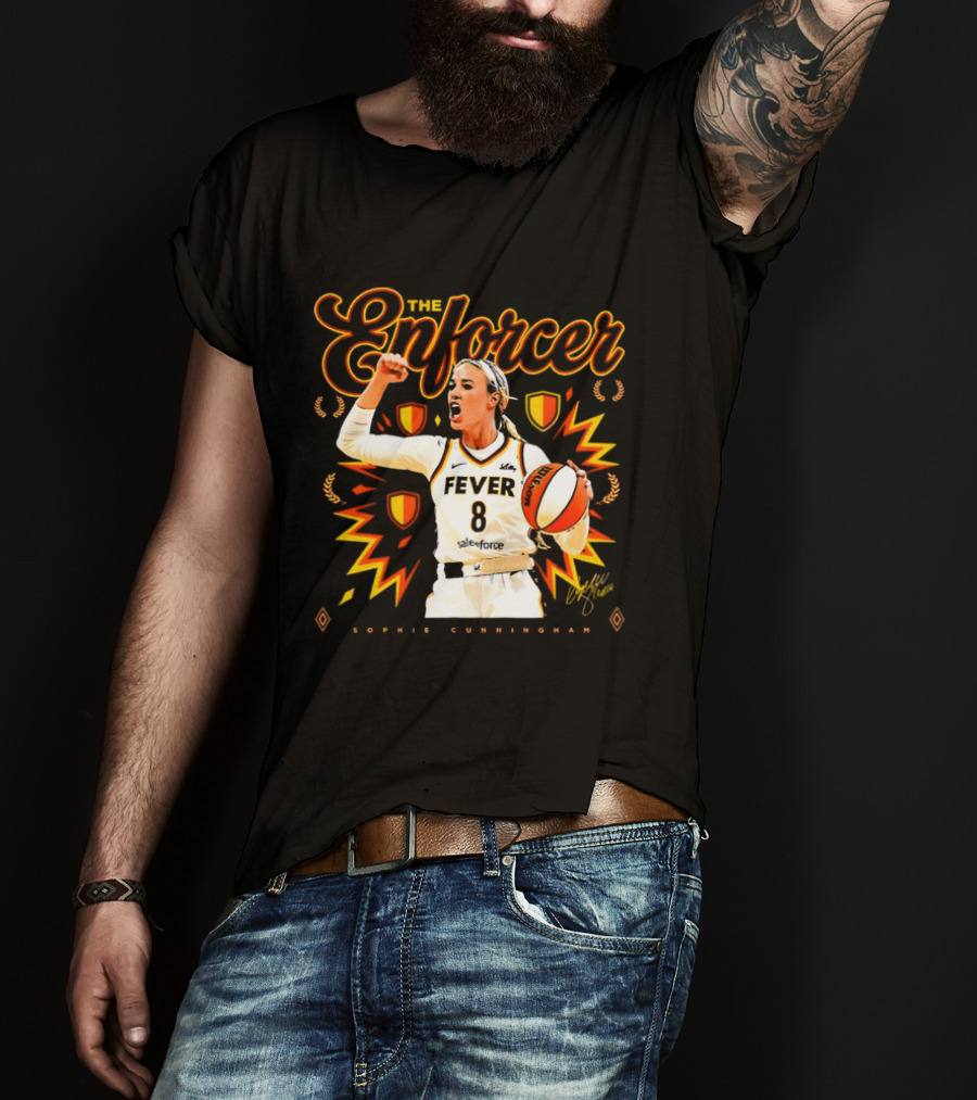 The Enforcer Sophie Cunningham Fever 8 Indiana Basketball WNBA 2026 T-Shirt