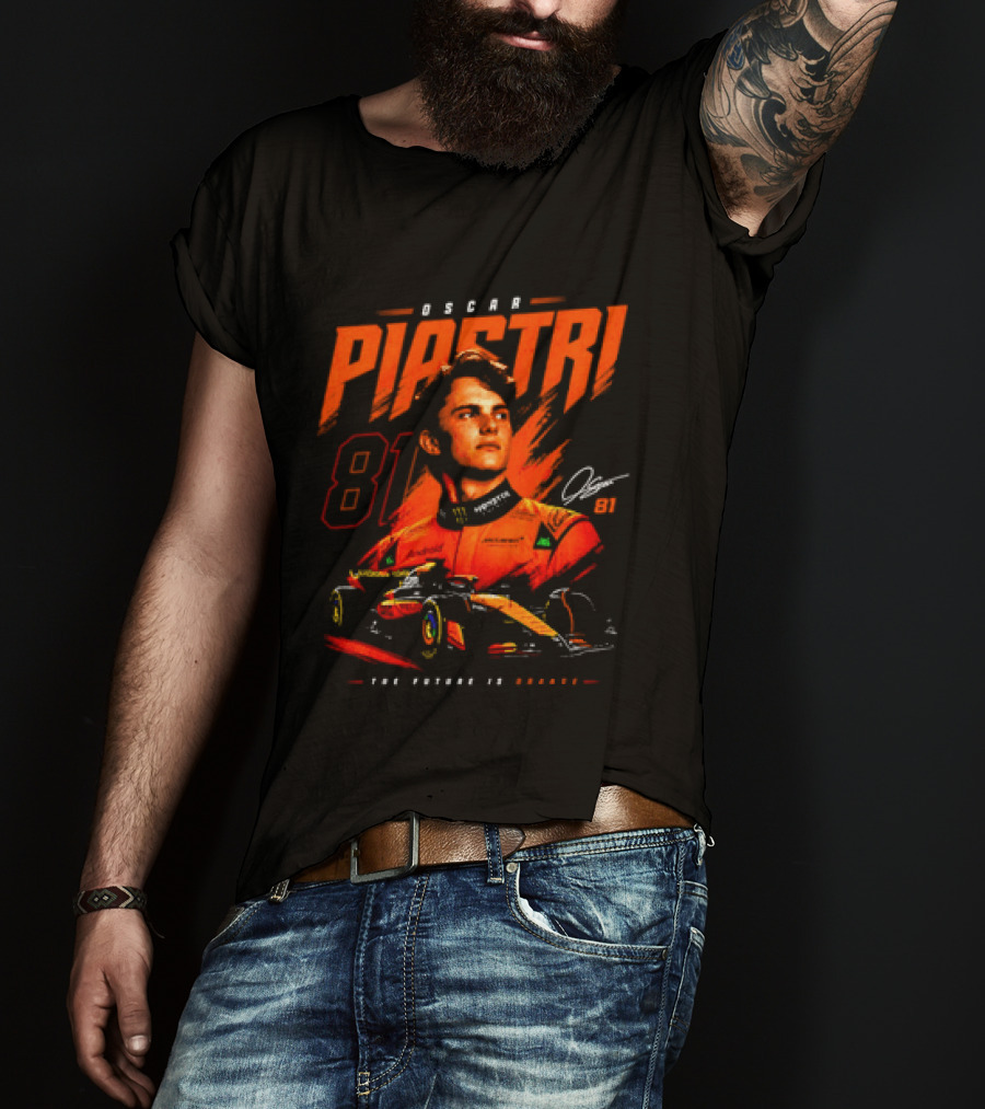 Oscar Piastri 81 McLaren Formula 1 The Future Is Orange T-Shirt