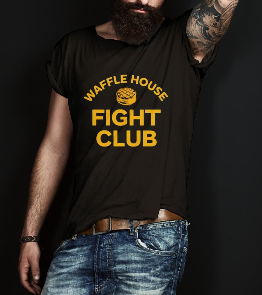 Waffle House Fight Club Restaurant Parody Humor Pancake Stack T-Shirt