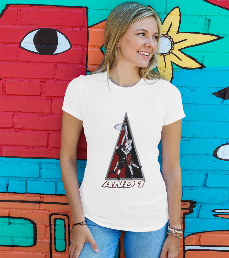 AND 1 Basketball Players Dunking Triangle T-Shirt