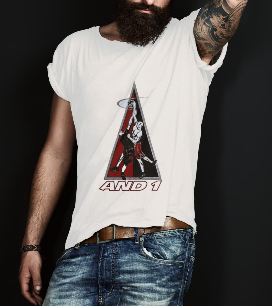 AND 1 Basketball Players Dunking Triangle T-Shirt