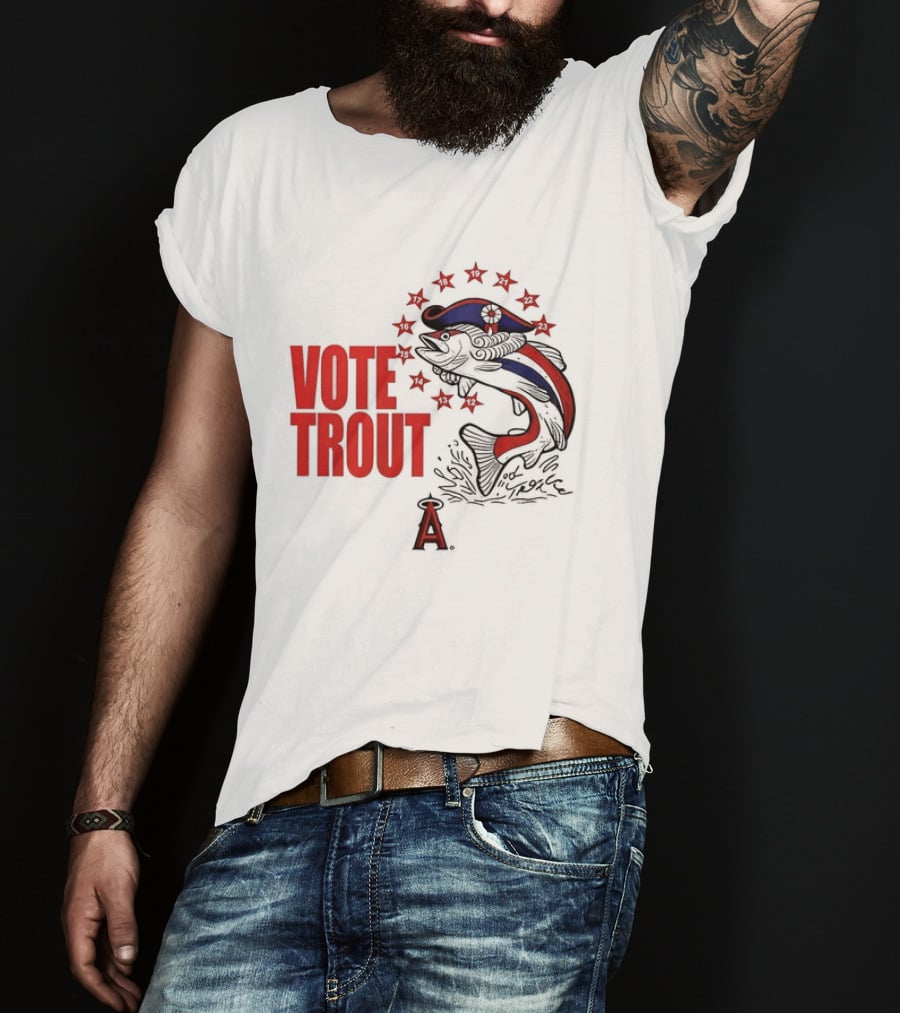 Los Angeles Angels Vote Trout Red Blue Star Fish T-Shirt