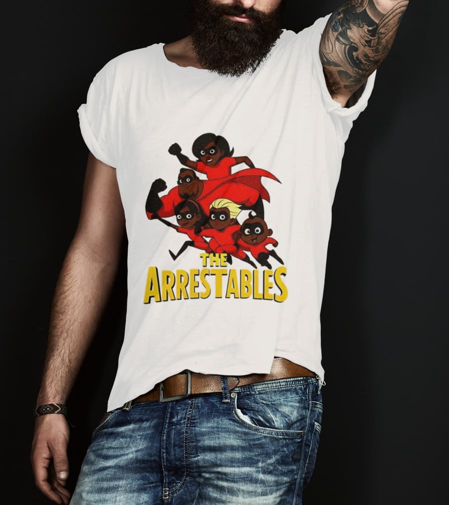 The Arrestables Superhero Family In Red Suits T-Shirt