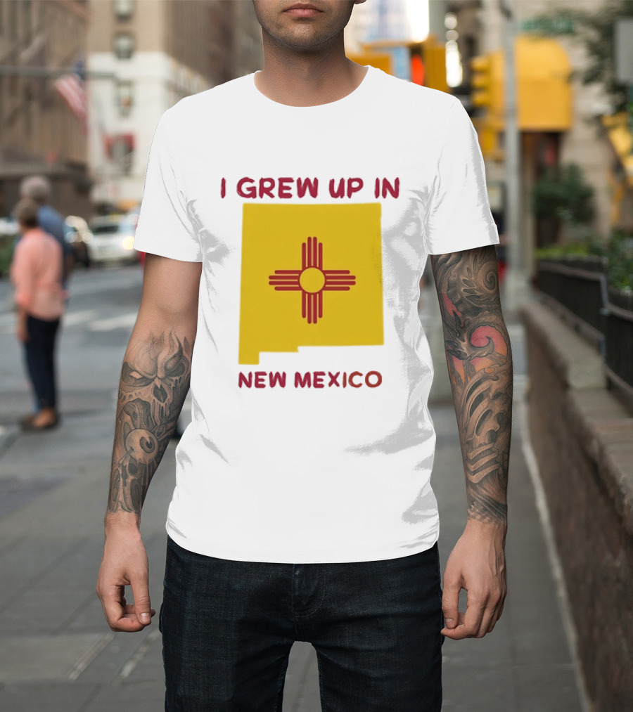 I Grew Up In New Mexico Zia Symbol Home State Pride T-Shirt
