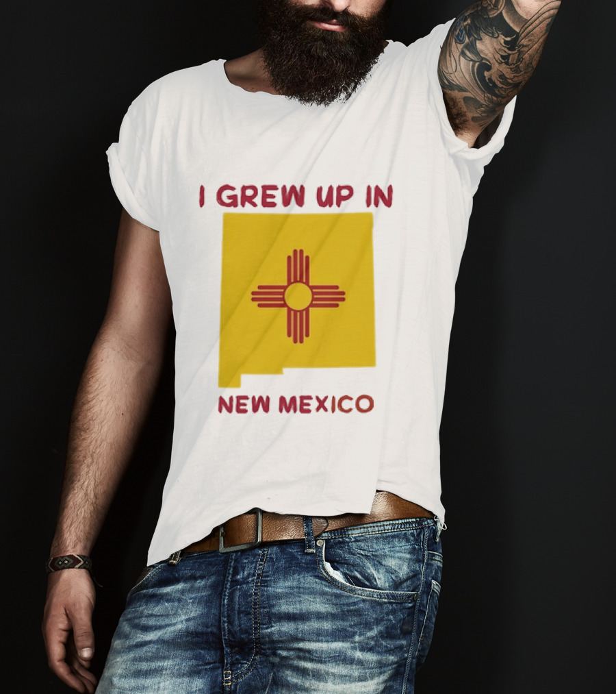 I Grew Up In New Mexico Zia Symbol Home State Pride T-Shirt