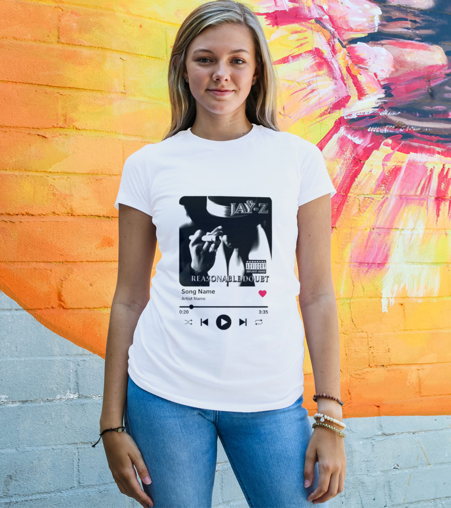 Jay Z Reasonable Doubt Song Name Artist Name Parental Advisory Explicit Content Iconic Album Cover T-Shirt