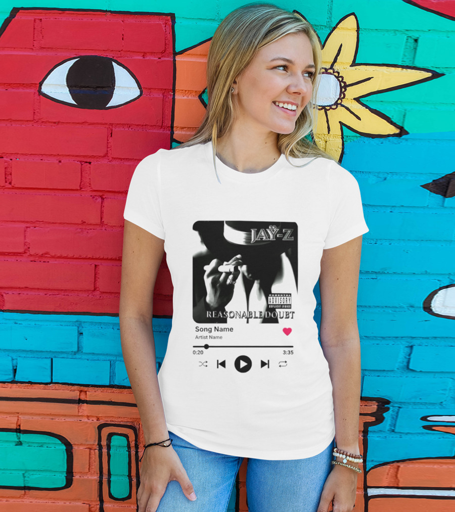 Jay Z Reasonable Doubt Song Name Artist Name Parental Advisory Explicit Content Iconic Album Cover T-Shirt