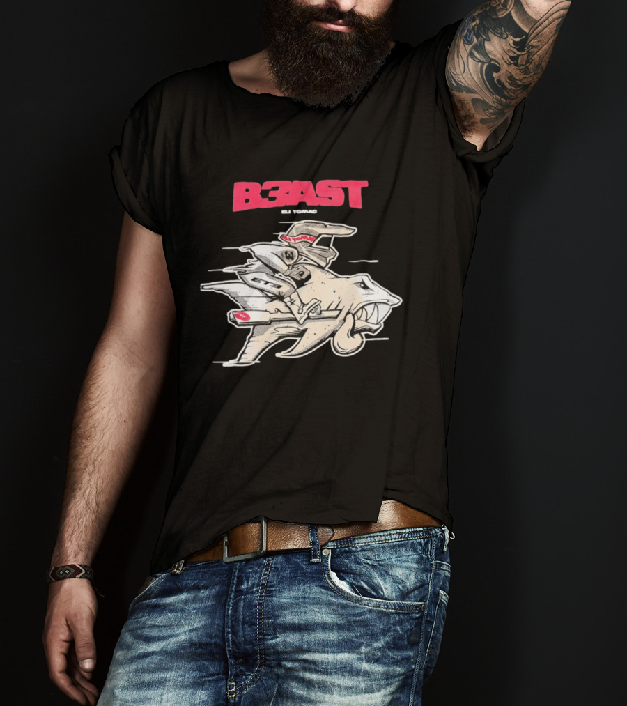 B3AST Eli Tomac Racing Motocross Shark Rider T-Shirt