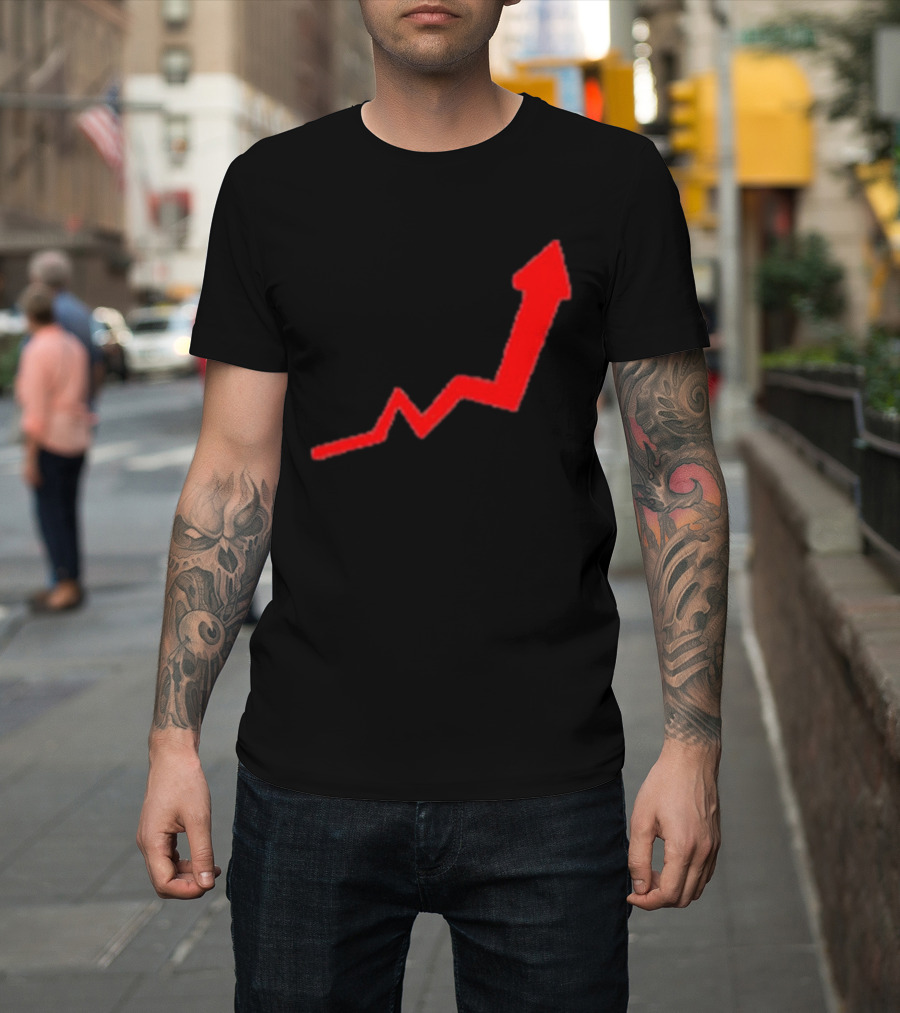 Dayu Stock Market Rising Chart Arrow Trending Upwards Stop Stock T-Shirt