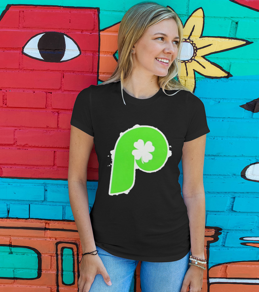 Lucky Philadelphia Clover P Baseball Green Four Leaf T-Shirt