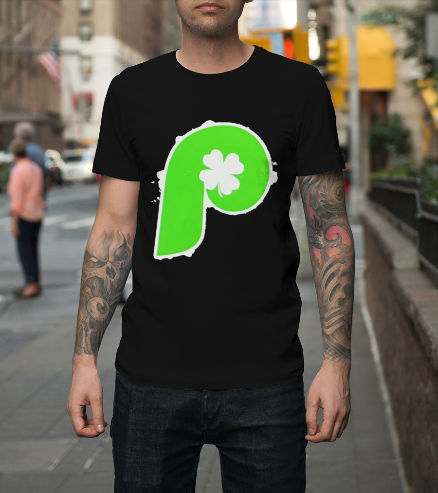 Lucky Philadelphia Clover P Baseball Green Four Leaf T-Shirt