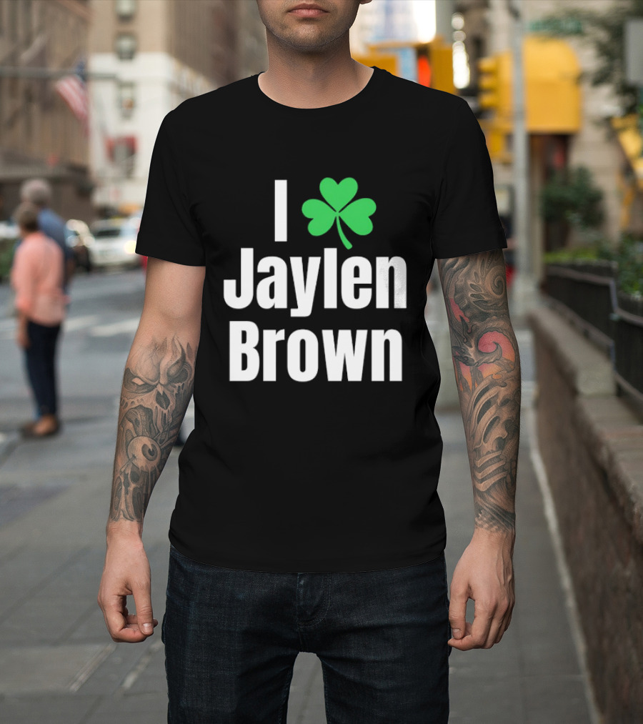 St. Patrick's Day Celtics I Heart Shamrock Jaylen Brown T-Shirt