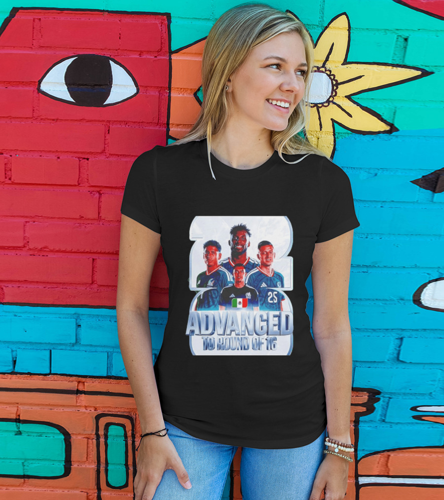 Advanced To Round Of 16 Mexico National Football Team 25 T-Shirt