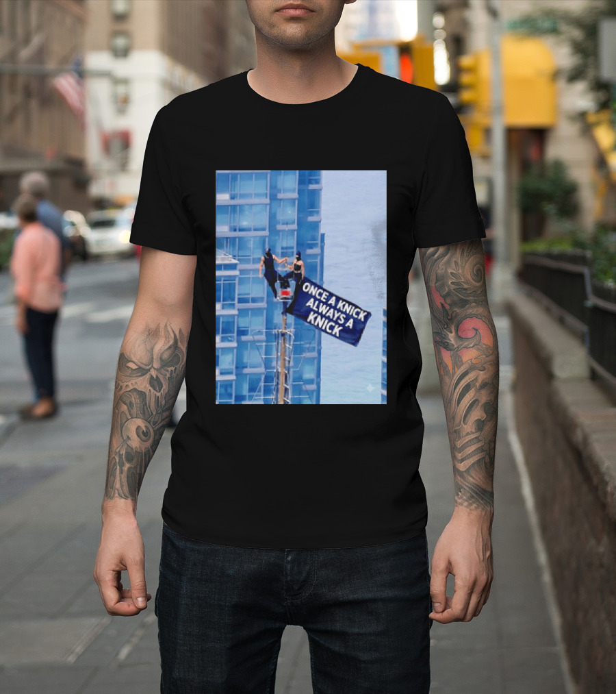 New York Knicks Once A Knick Always A Knick Flag Empire State Building NYC T-Shirt