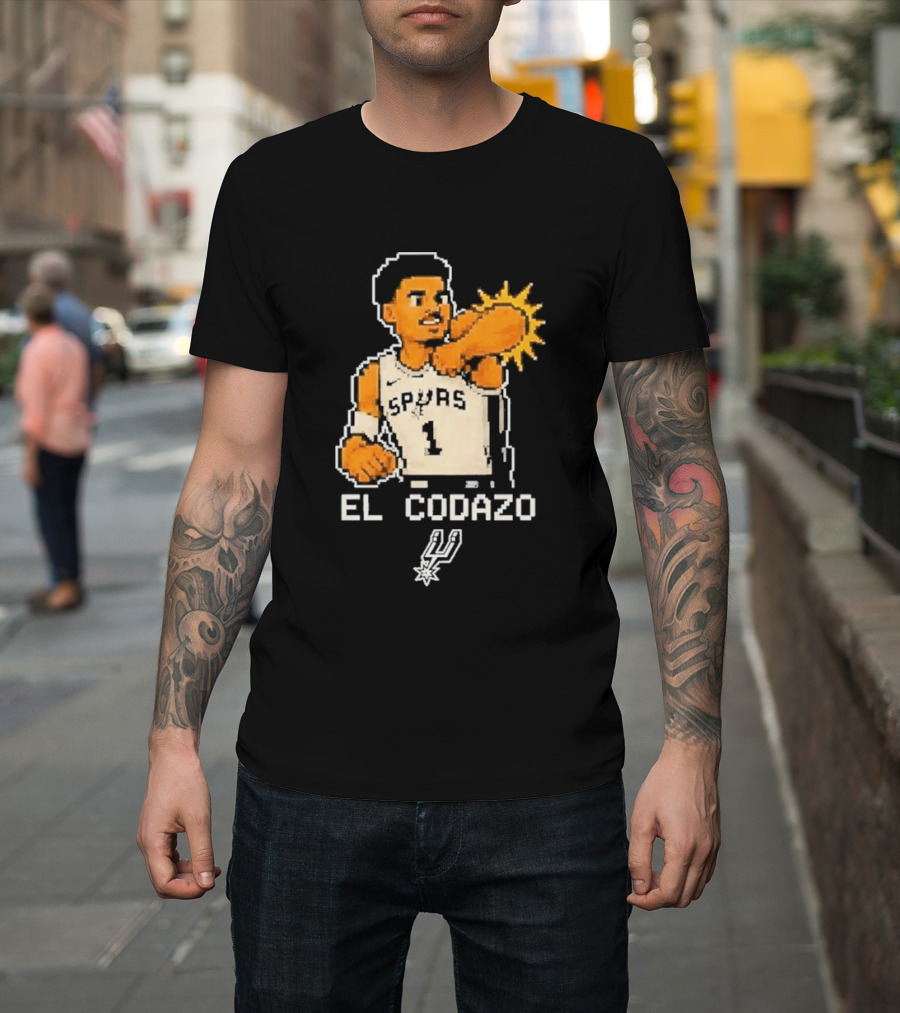 Victor Wembanyama Spurs El Codazo Pixel T-Shirt