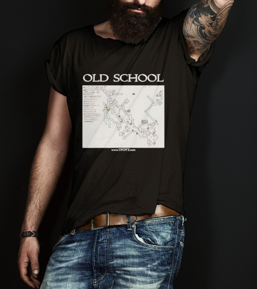 Old School Tonisborg Dungeon Map 1971 Dungeons And Dragons Retro Adventure T-Shirt