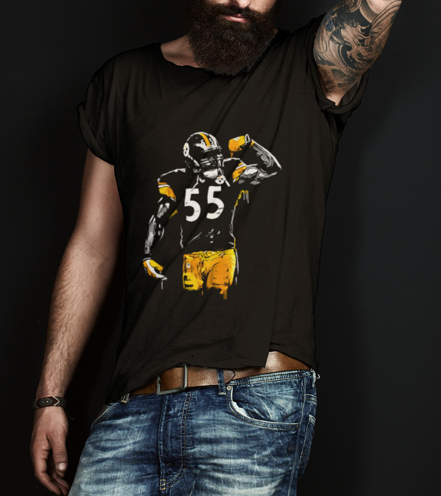 Pittsburgh Steelers Number 55 Football Player Drip T-Shirt