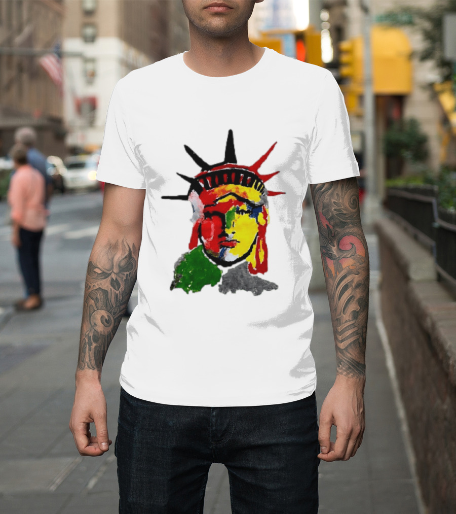 Liberty Pop Statue Of Liberty Paint Splatter T-Shirt