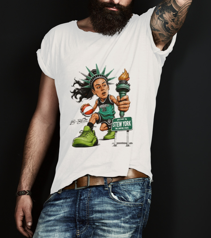 New York Liberty Breanna Stewart Stew York Torch Statue Basketball T-Shirt